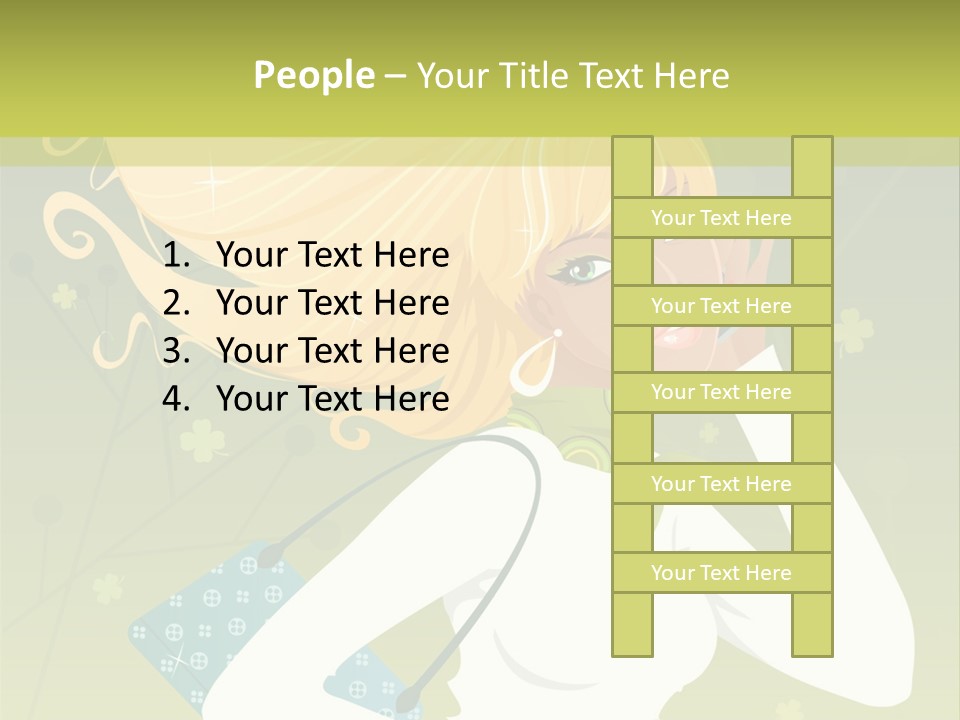 Spring Girl Stock Vector Illustration: PowerPoint Template