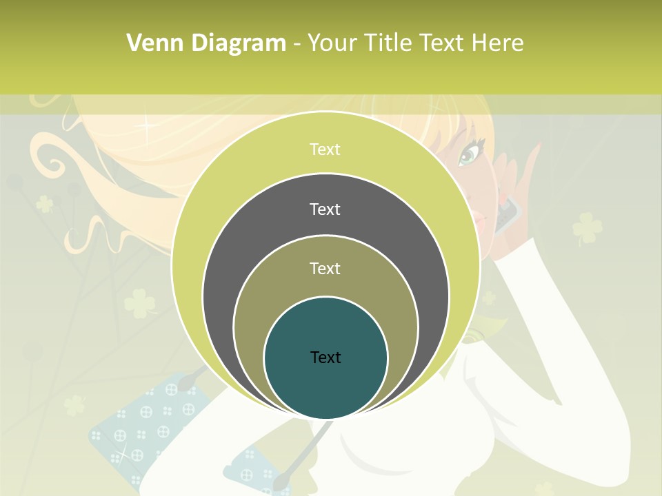 Spring Girl Stock Vector Illustration: PowerPoint Template