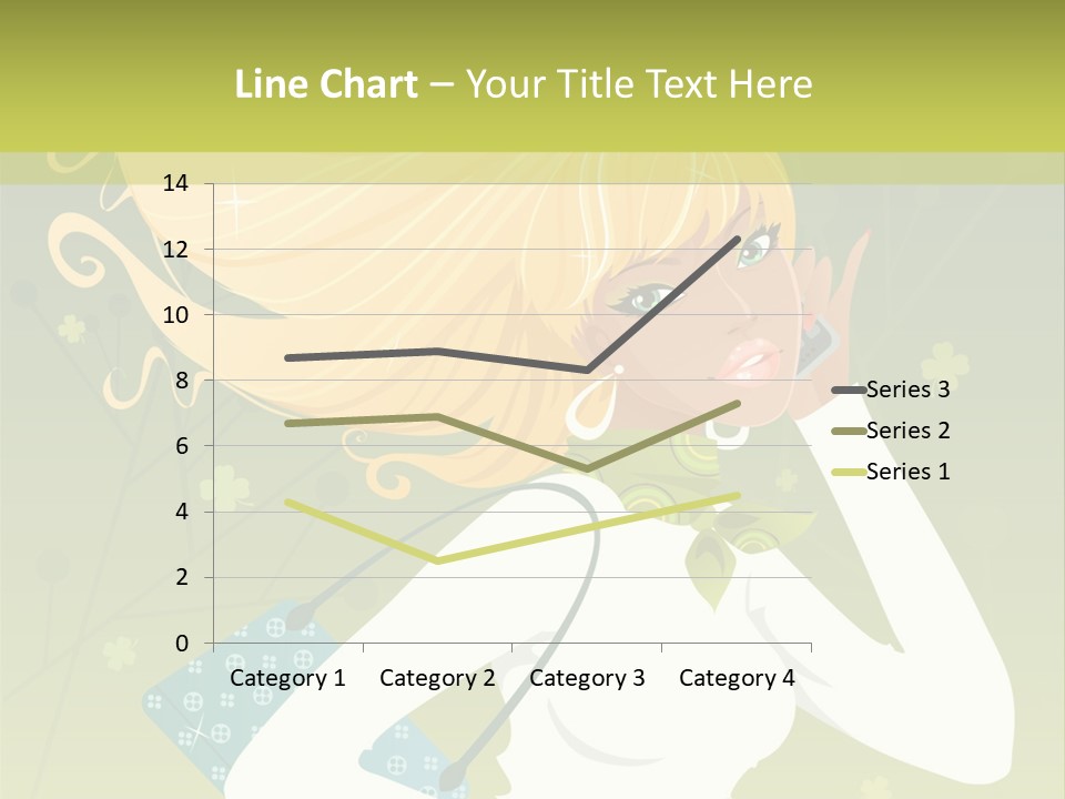 Spring Girl Stock Vector Illustration: PowerPoint Template