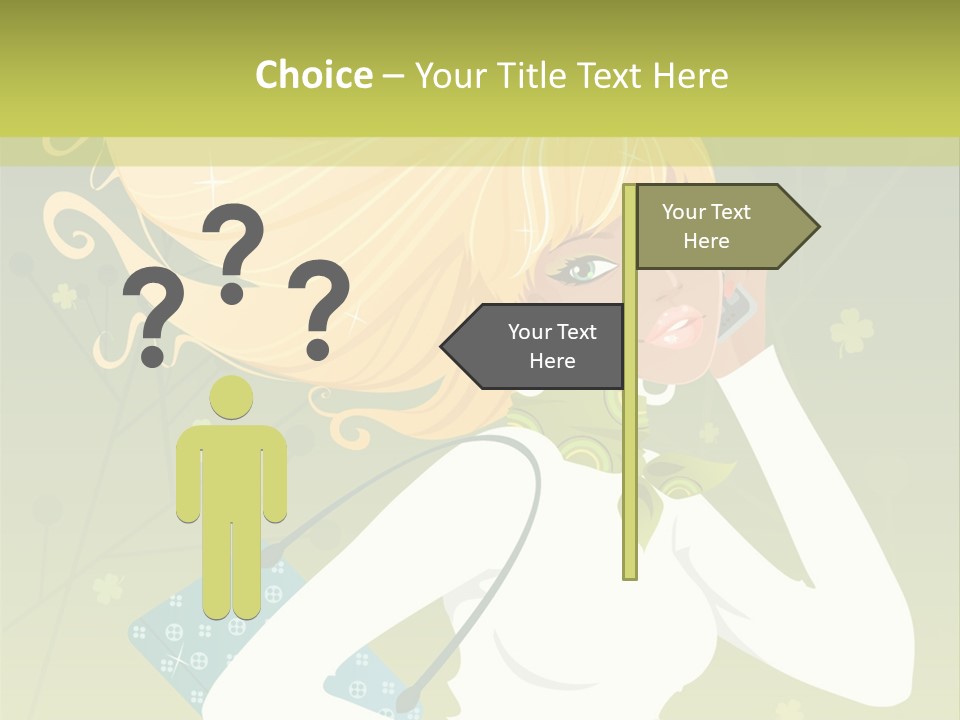 Spring Girl Stock Vector Illustration: PowerPoint Template