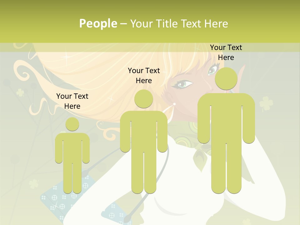 Spring Girl Stock Vector Illustration: PowerPoint Template