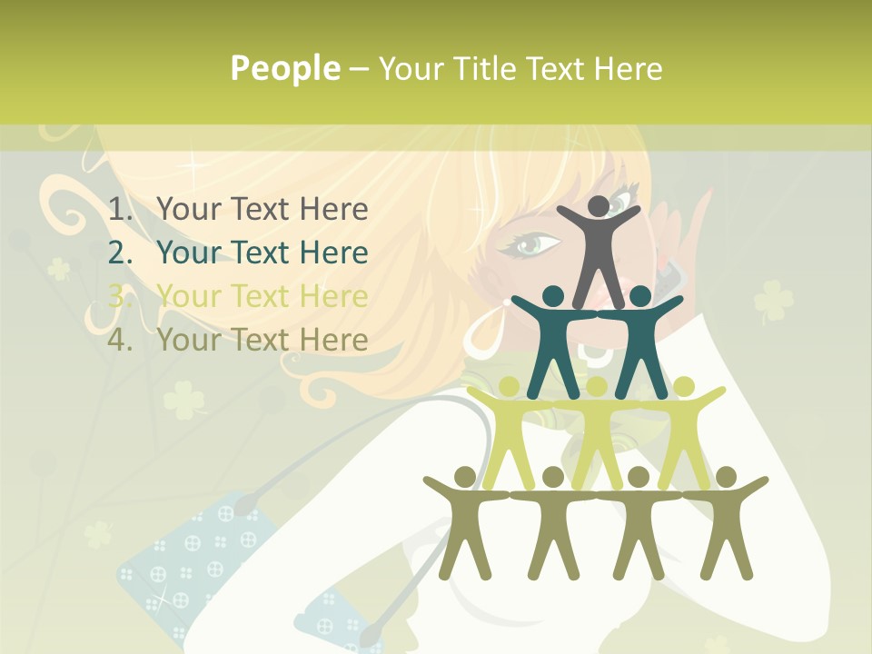 Spring Girl Stock Vector Illustration: PowerPoint Template