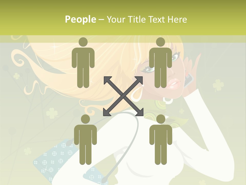 Spring Girl Stock Vector Illustration: PowerPoint Template