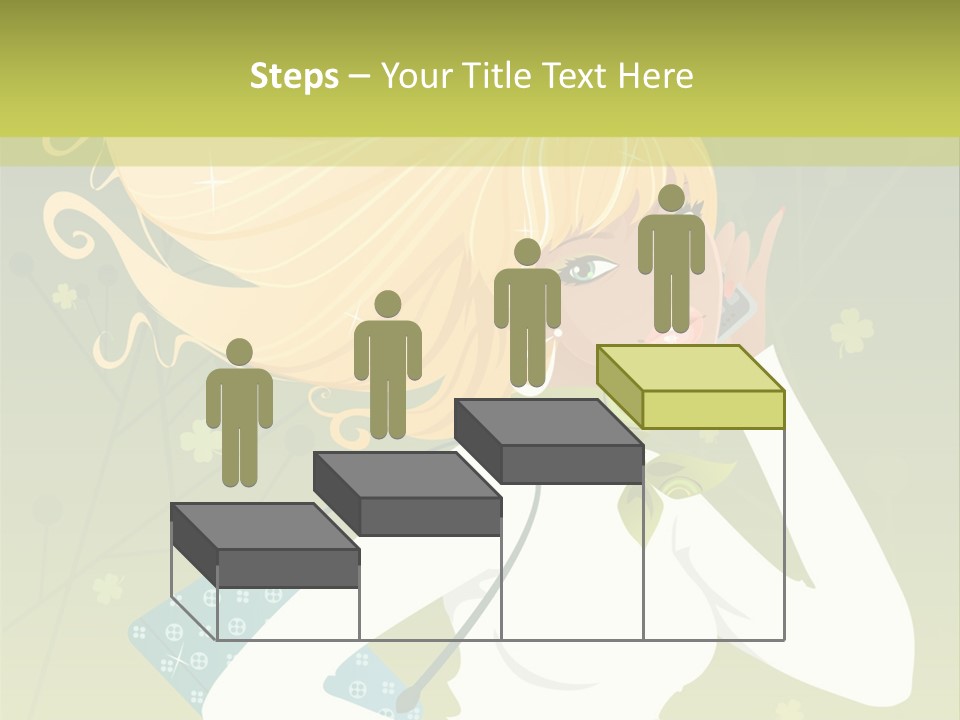 Spring Girl Stock Vector Illustration: PowerPoint Template