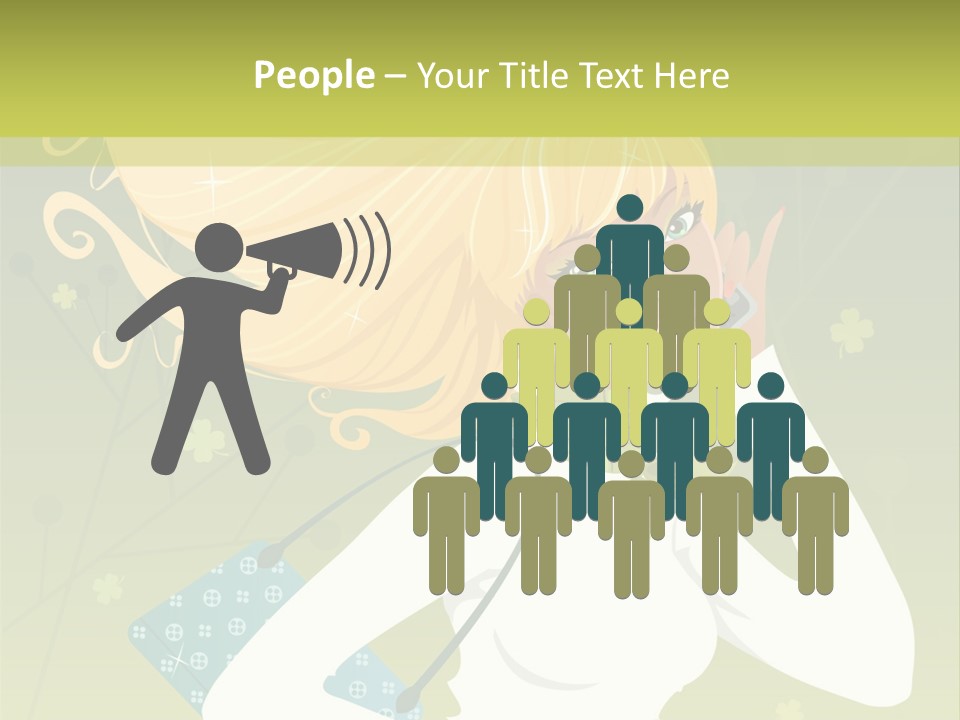 Spring Girl Stock Vector Illustration: PowerPoint Template