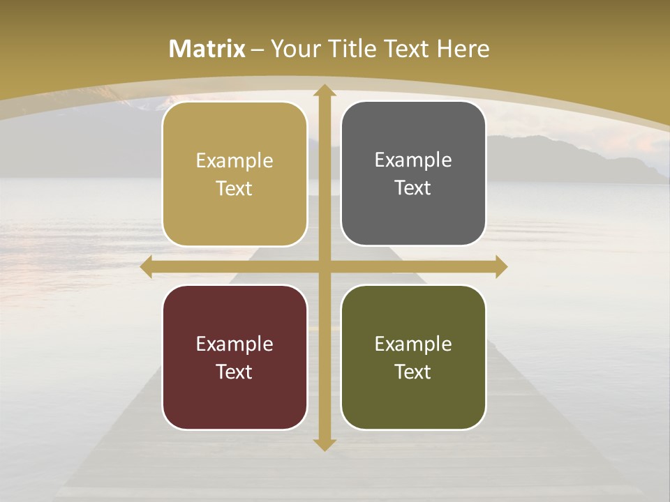 Plank Pier Extending Over Calm Water PowerPoint Template