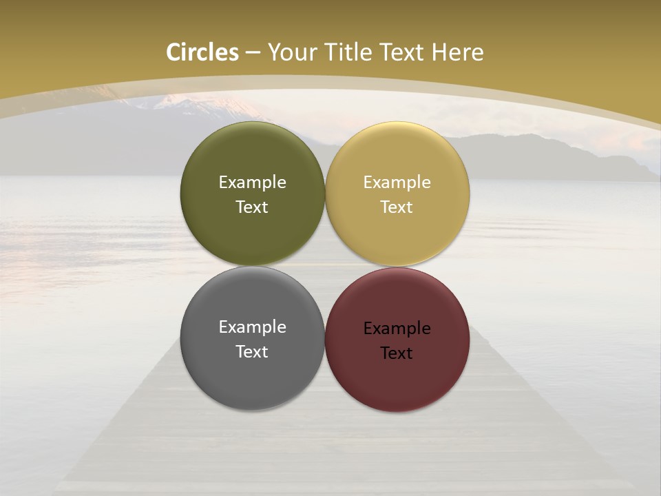 Plank Pier Extending Over Calm Water PowerPoint Template