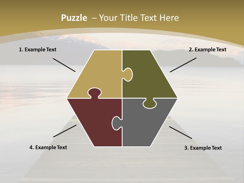 Plank Pier Extending Over Calm Water PowerPoint Template