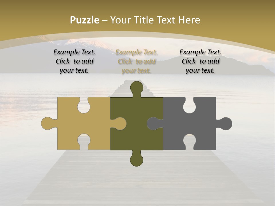 Plank Pier Extending Over Calm Water PowerPoint Template