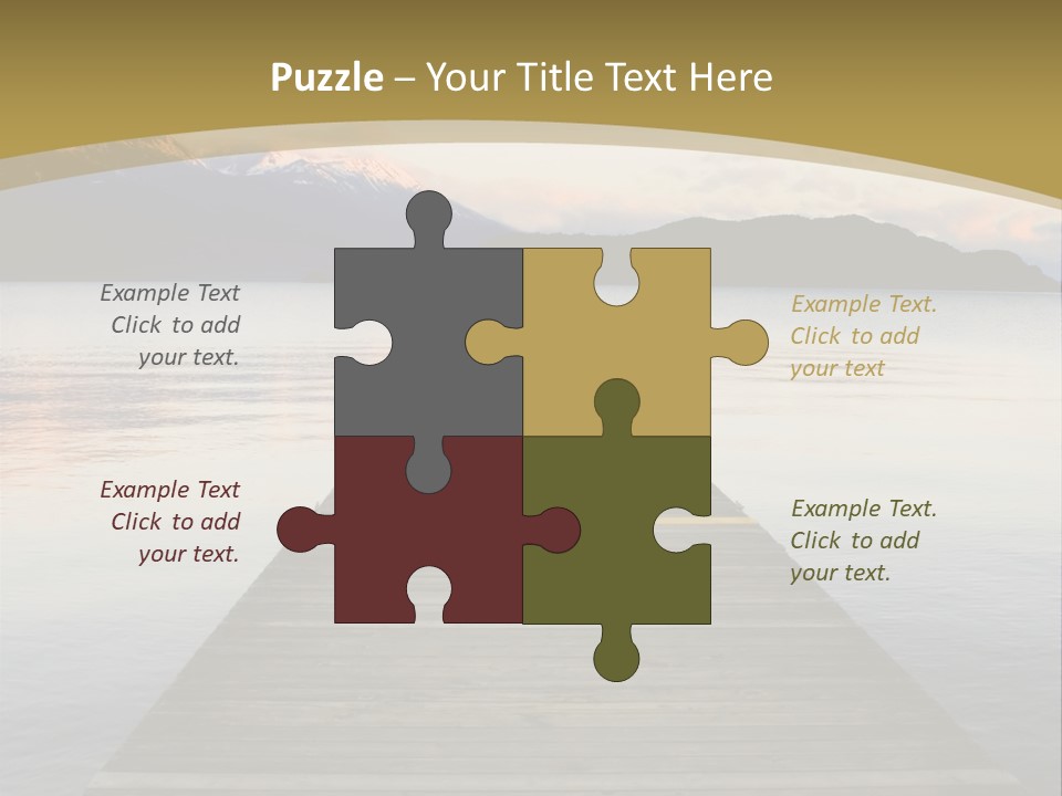 Plank Pier Extending Over Calm Water PowerPoint Template