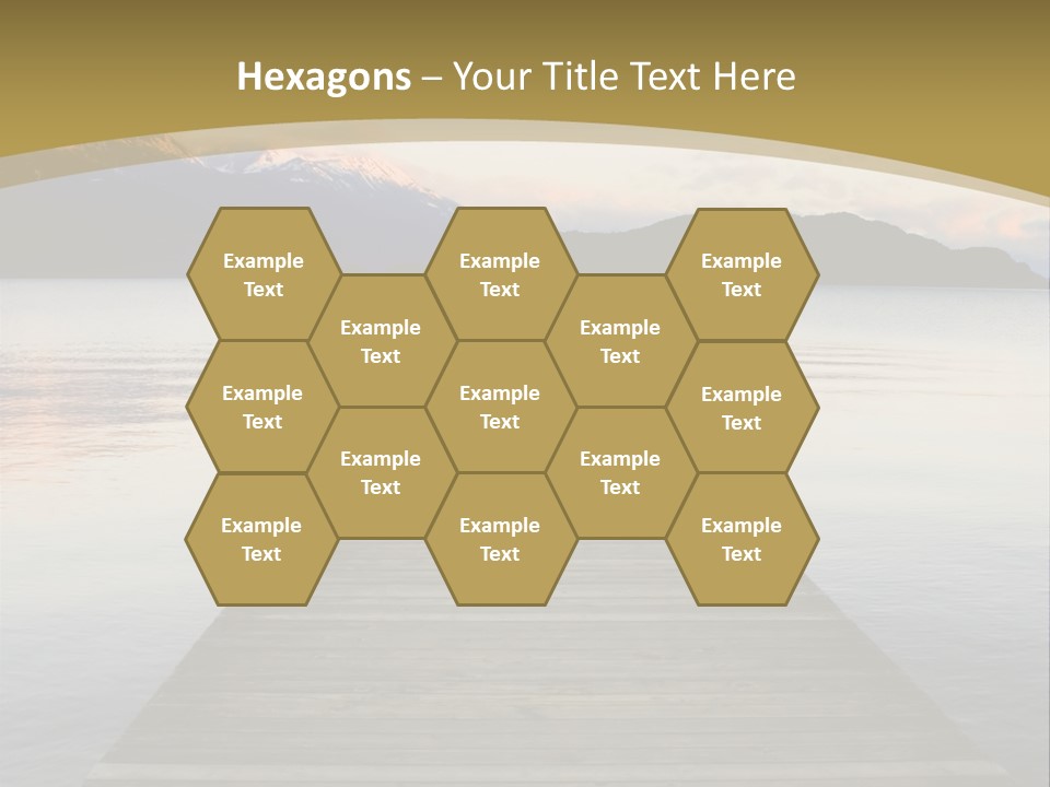 Plank Pier Extending Over Calm Water PowerPoint Template