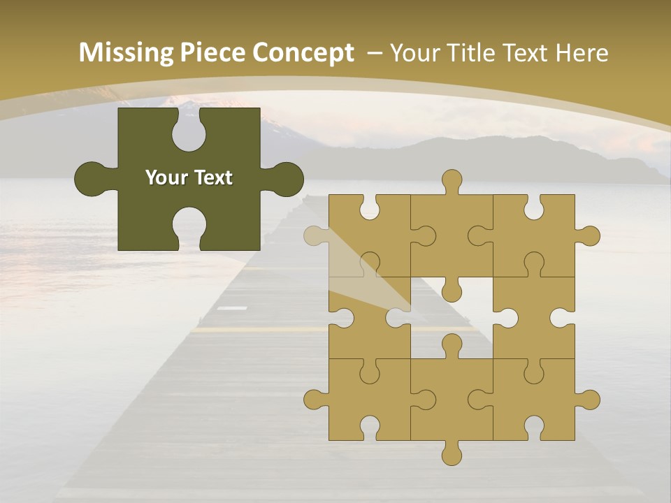 Plank Pier Extending Over Calm Water PowerPoint Template