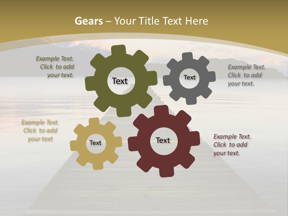 Plank Pier Extending Over Calm Water PowerPoint Template