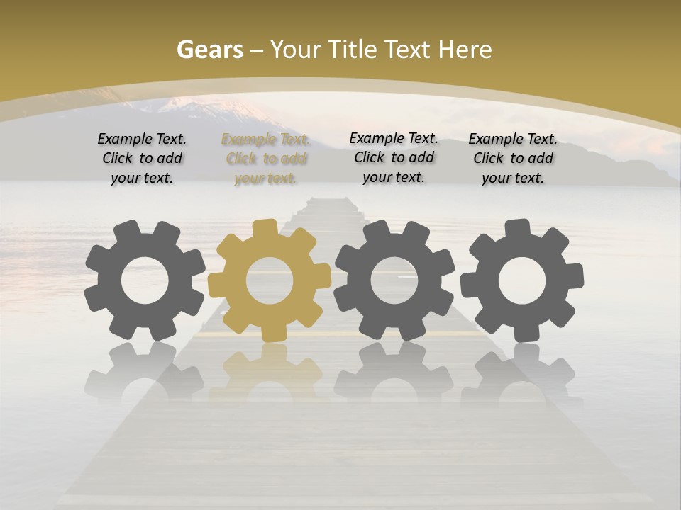 Plank Pier Extending Over Calm Water PowerPoint Template