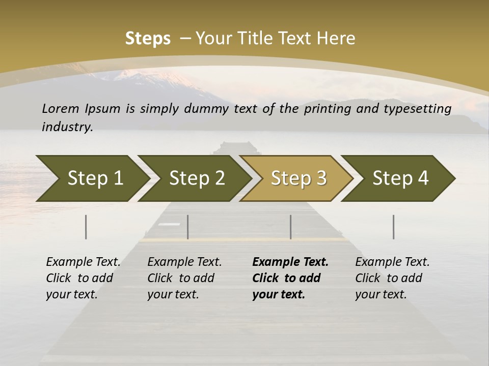 Plank Pier Extending Over Calm Water PowerPoint Template