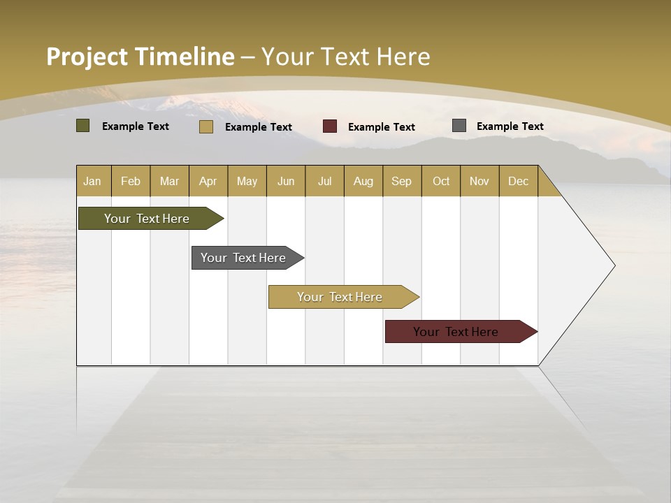 Plank Pier Extending Over Calm Water PowerPoint Template