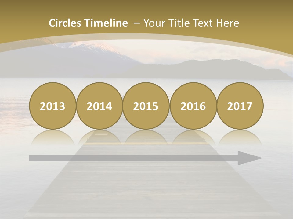 Plank Pier Extending Over Calm Water PowerPoint Template