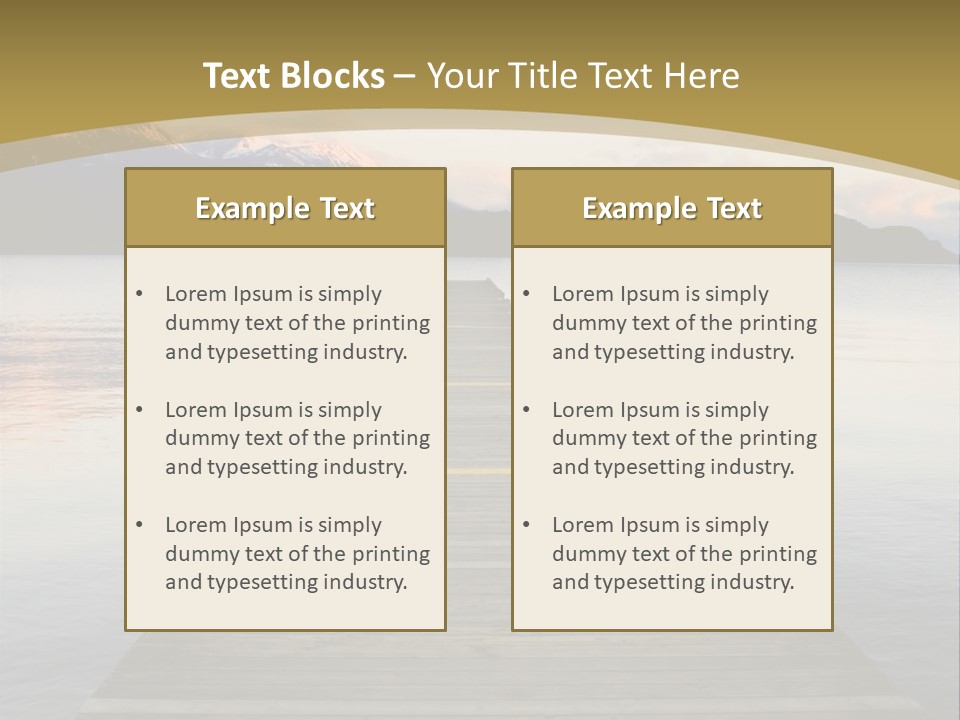 Plank Pier Extending Over Calm Water PowerPoint Template