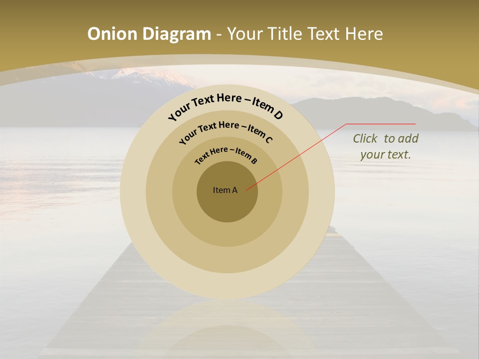 Plank Pier Extending Over Calm Water PowerPoint Template