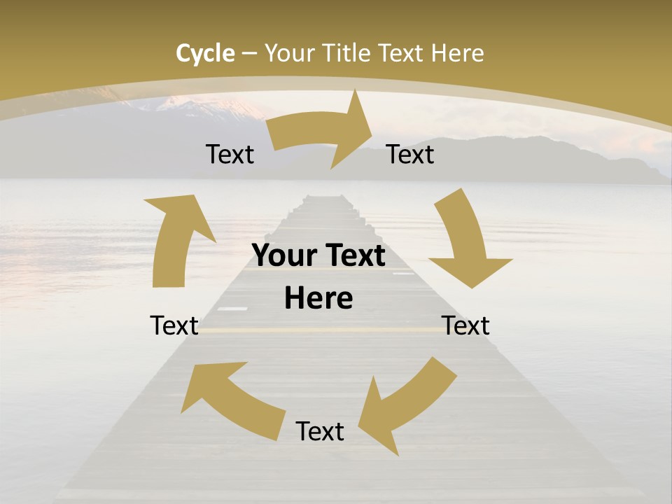 Plank Pier Extending Over Calm Water PowerPoint Template