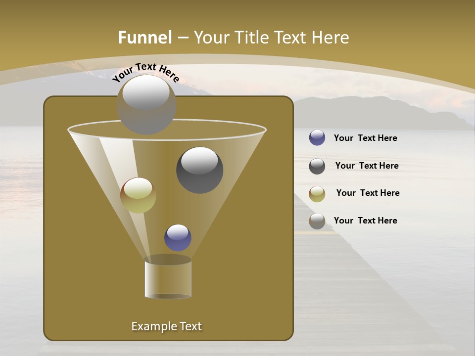 Plank Pier Extending Over Calm Water PowerPoint Template