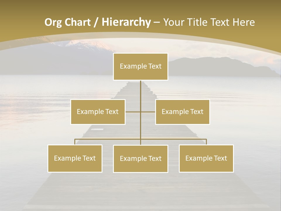 Plank Pier Extending Over Calm Water PowerPoint Template