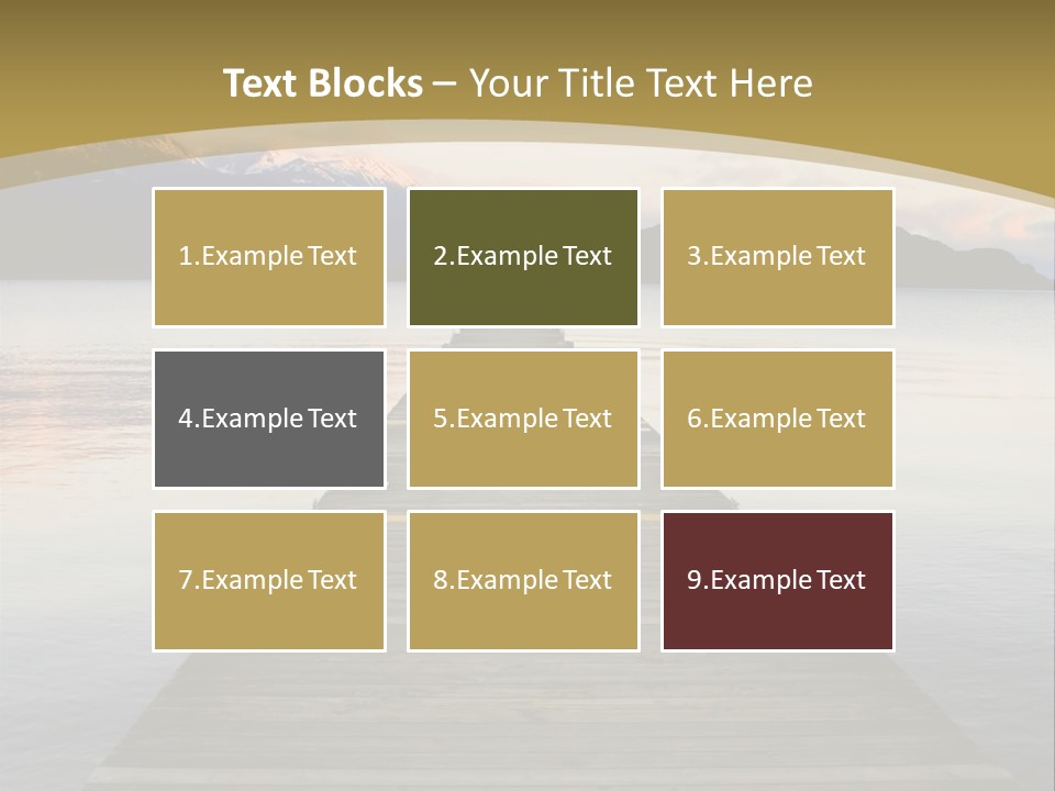 Plank Pier Extending Over Calm Water PowerPoint Template