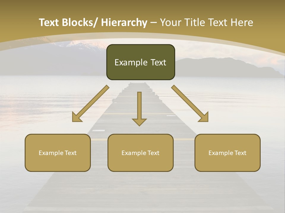 Plank Pier Extending Over Calm Water PowerPoint Template