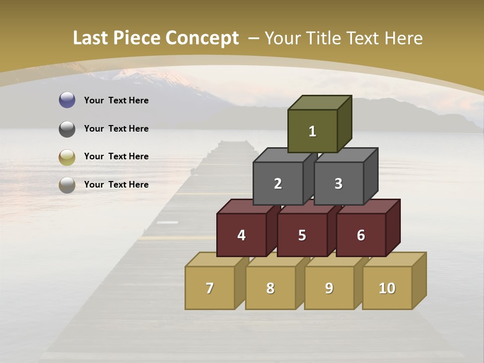 Plank Pier Extending Over Calm Water PowerPoint Template