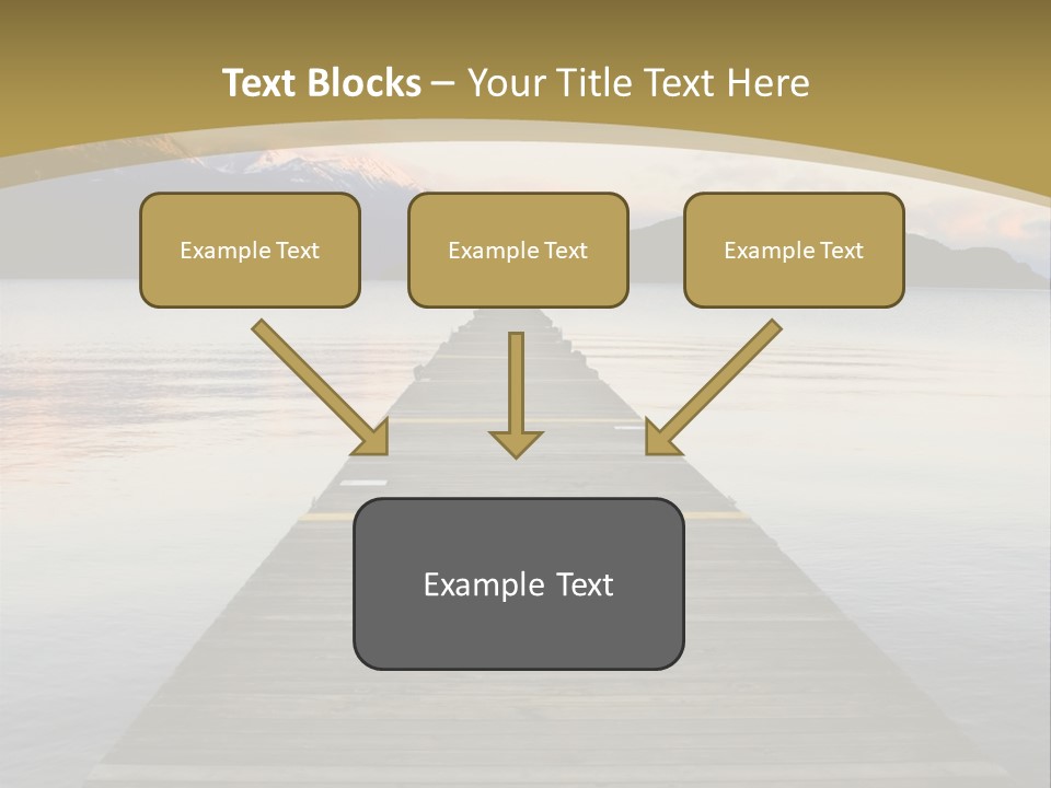 Plank Pier Extending Over Calm Water PowerPoint Template