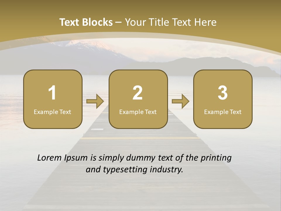 Plank Pier Extending Over Calm Water PowerPoint Template