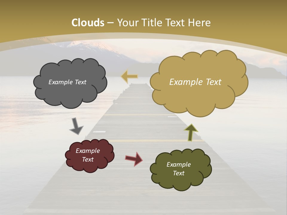 Plank Pier Extending Over Calm Water PowerPoint Template