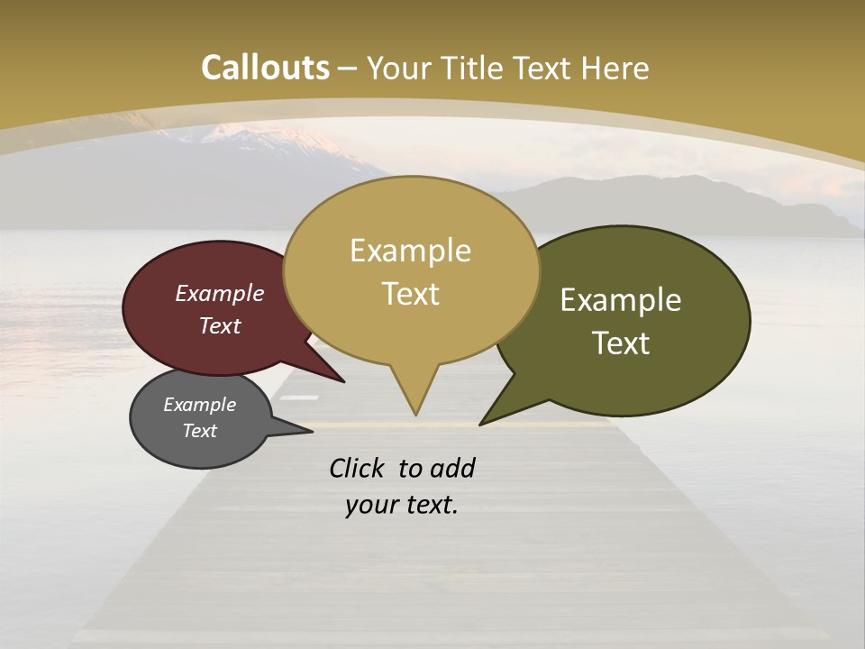 Plank Pier Extending Over Calm Water PowerPoint Template