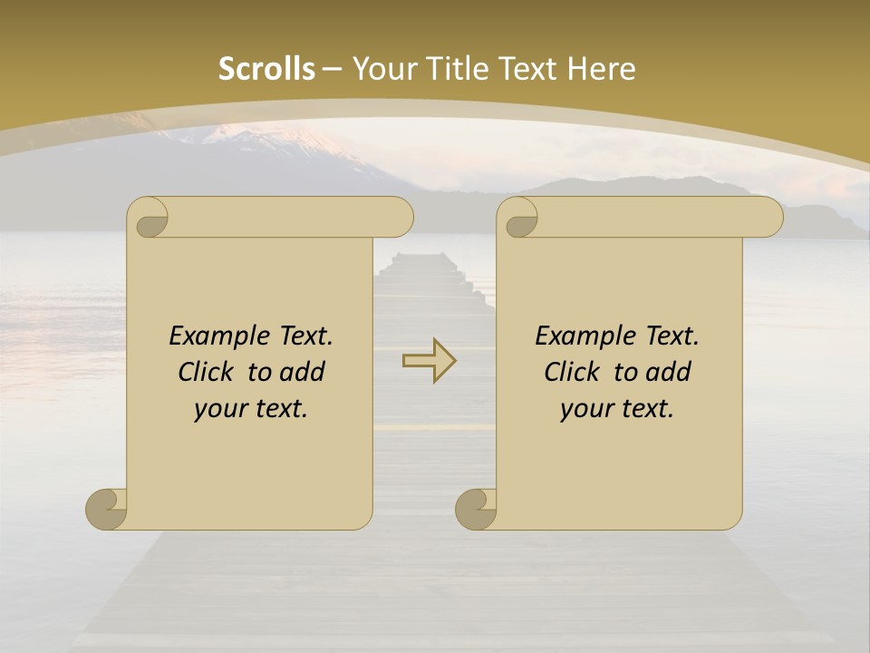 Plank Pier Extending Over Calm Water PowerPoint Template