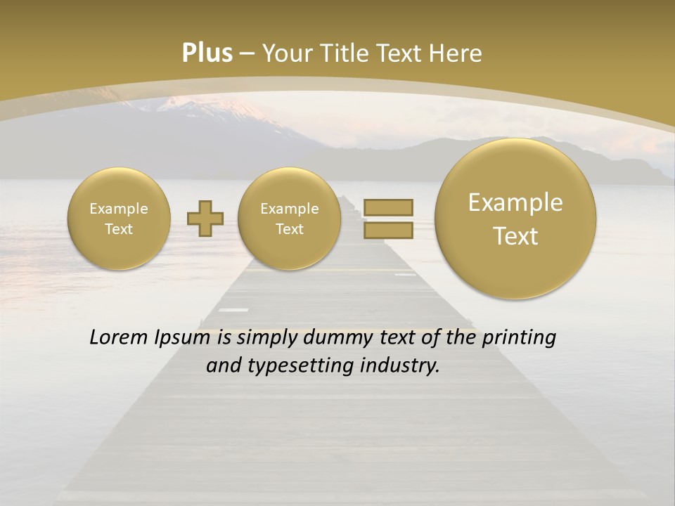Plank Pier Extending Over Calm Water PowerPoint Template
