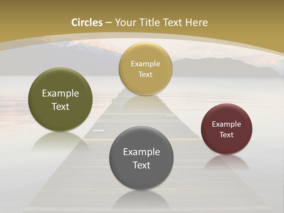 Plank Pier Extending Over Calm Water PowerPoint Template