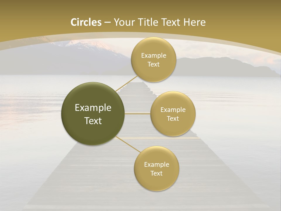 Plank Pier Extending Over Calm Water PowerPoint Template