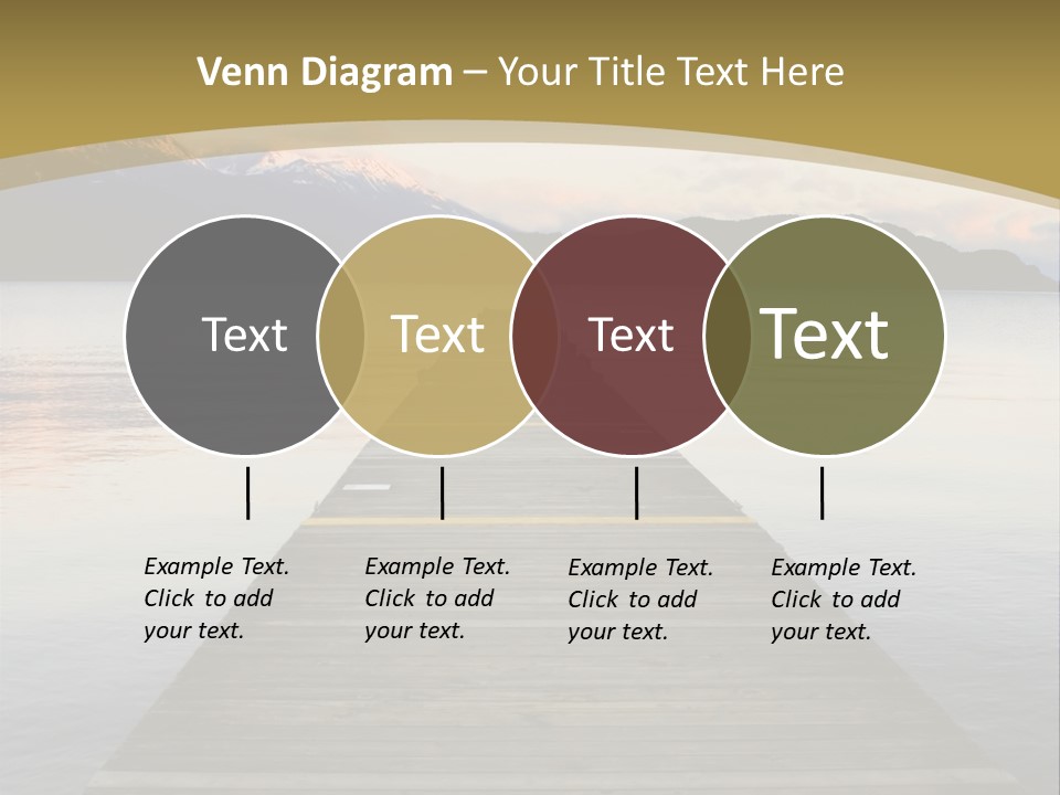 Plank Pier Extending Over Calm Water PowerPoint Template
