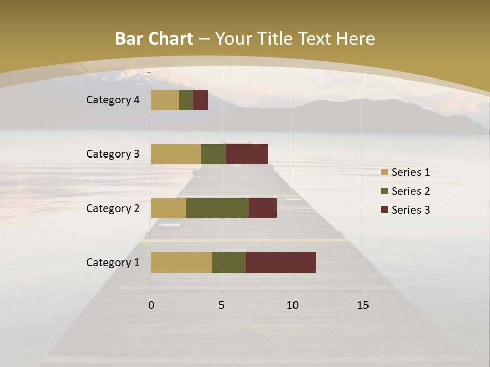 Plank Pier Extending Over Calm Water PowerPoint Template