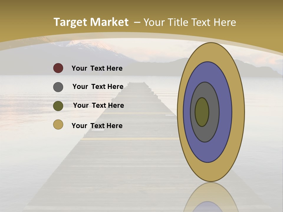 Plank Pier Extending Over Calm Water PowerPoint Template