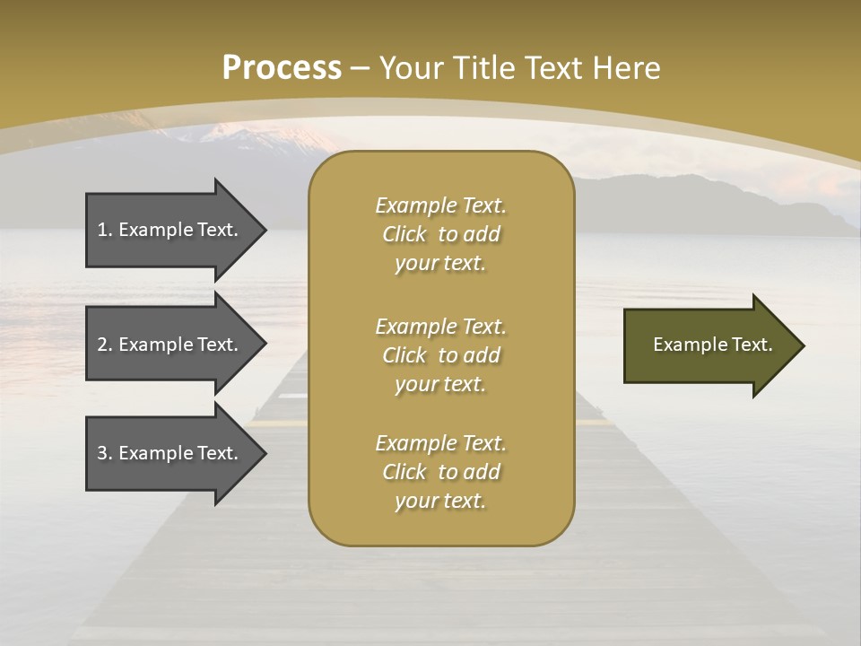 Plank Pier Extending Over Calm Water PowerPoint Template