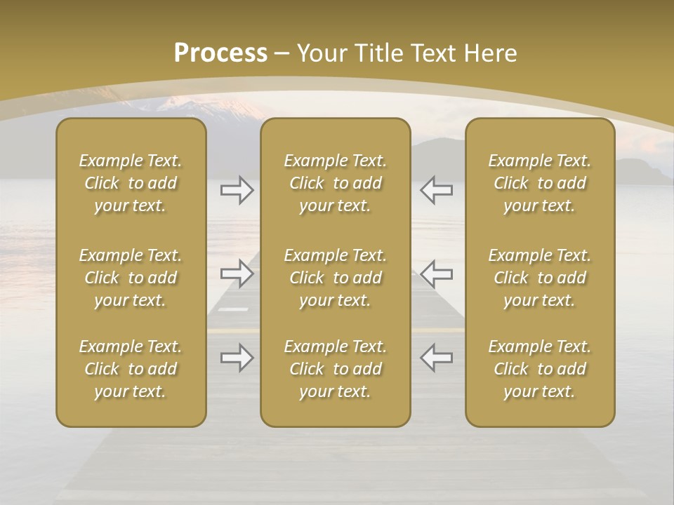 Plank Pier Extending Over Calm Water PowerPoint Template