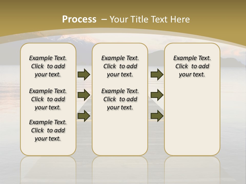 Plank Pier Extending Over Calm Water PowerPoint Template