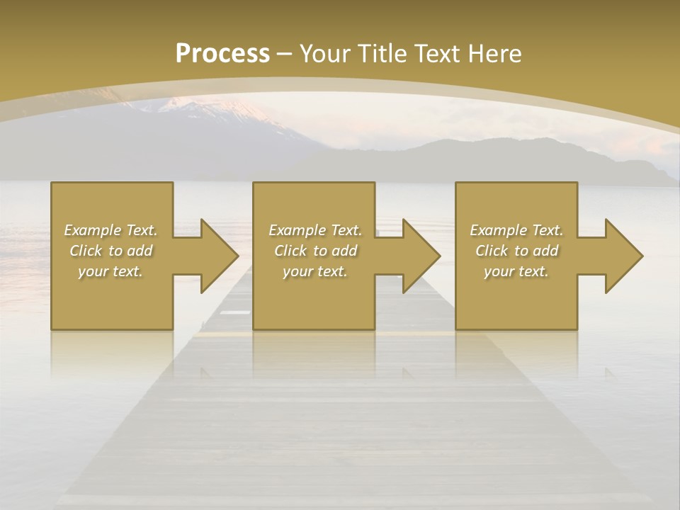 Plank Pier Extending Over Calm Water PowerPoint Template