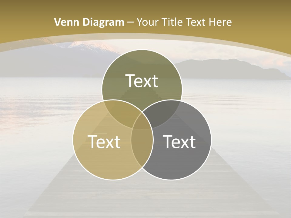 Plank Pier Extending Over Calm Water PowerPoint Template