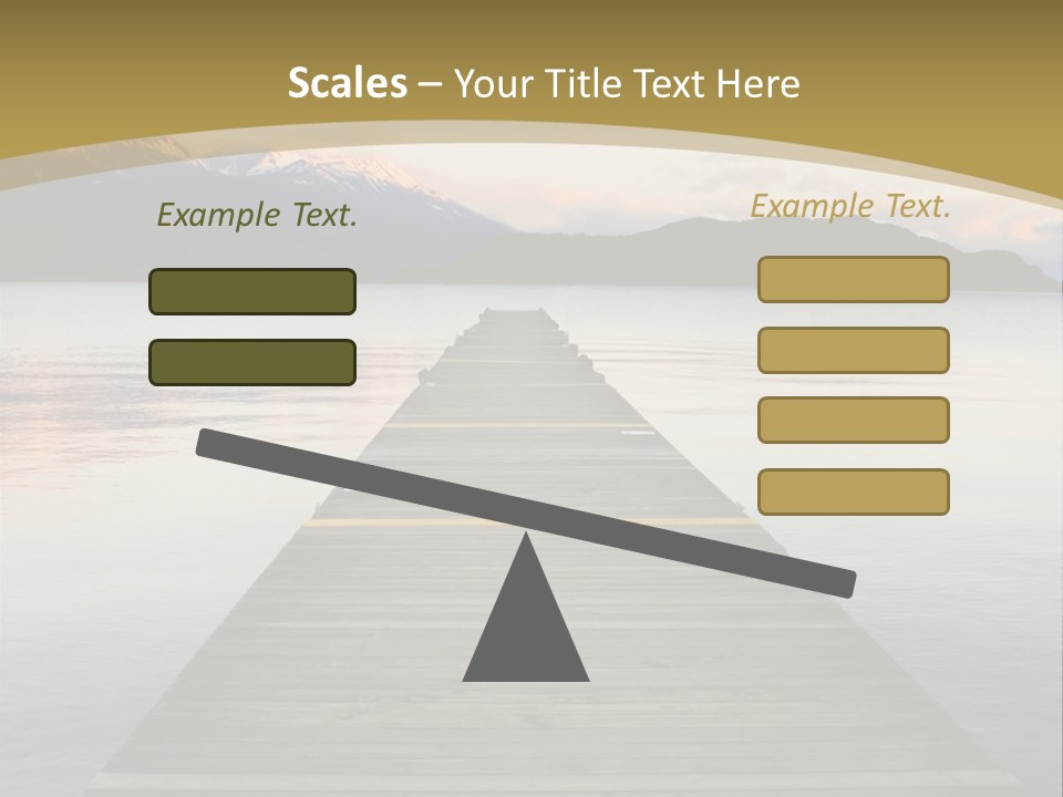 Plank Pier Extending Over Calm Water PowerPoint Template