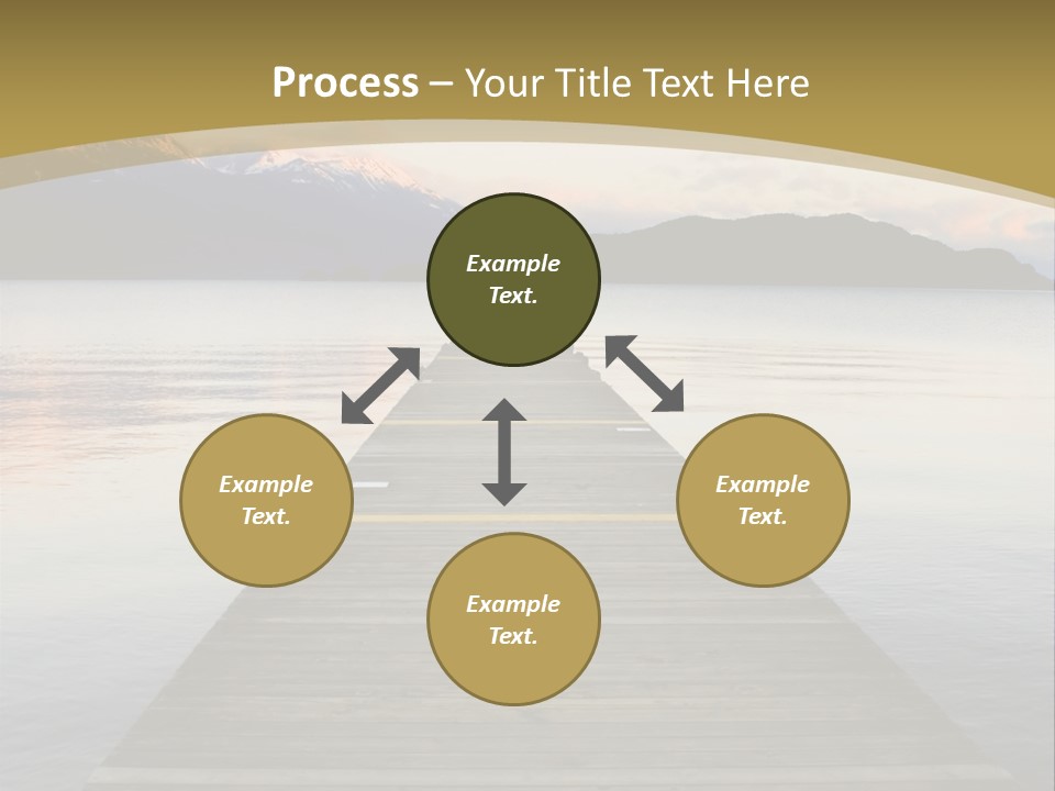 Plank Pier Extending Over Calm Water PowerPoint Template