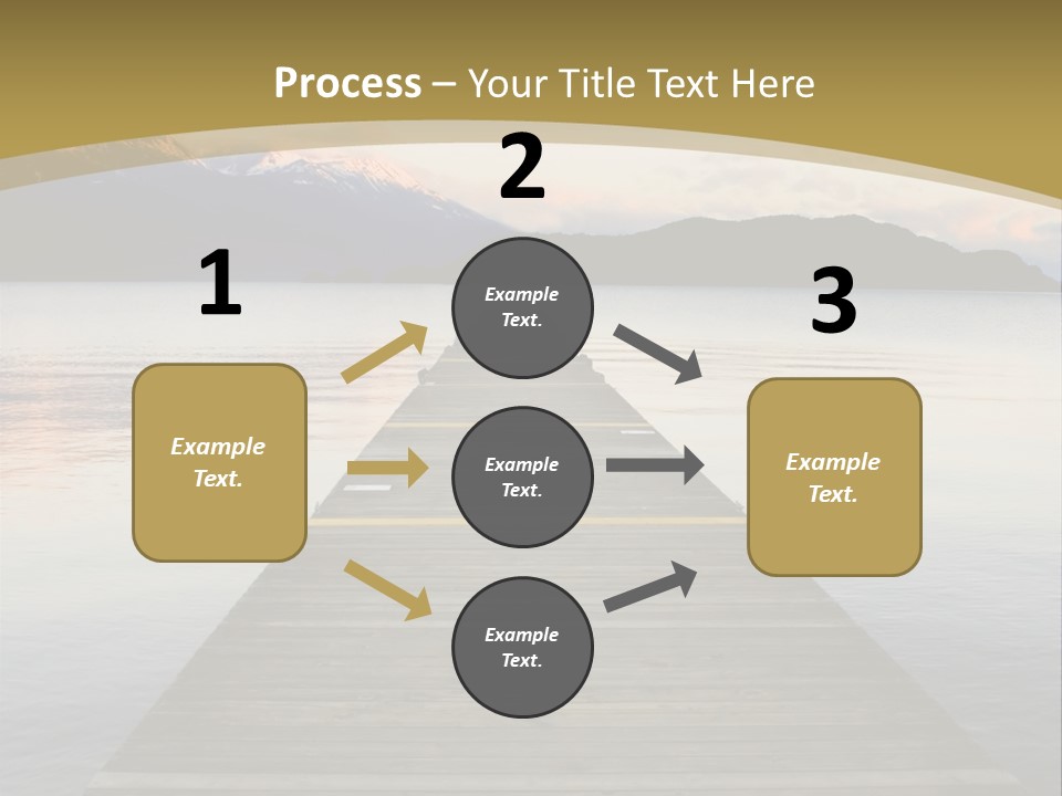 Plank Pier Extending Over Calm Water PowerPoint Template