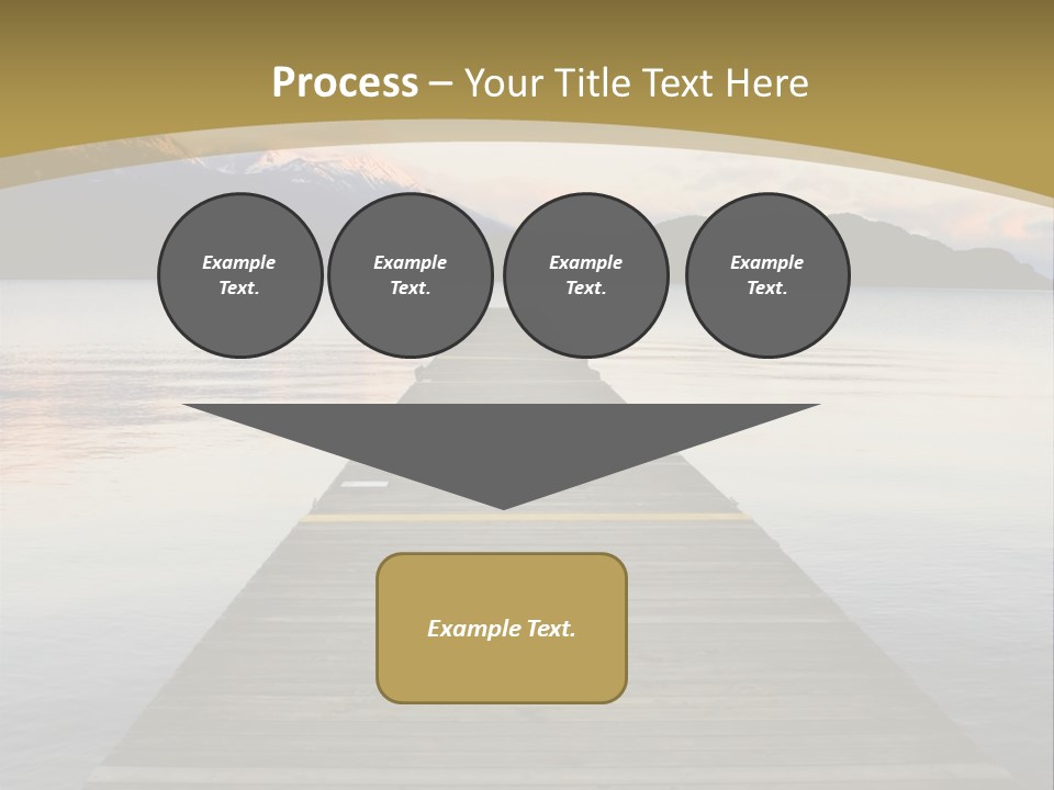 Plank Pier Extending Over Calm Water PowerPoint Template