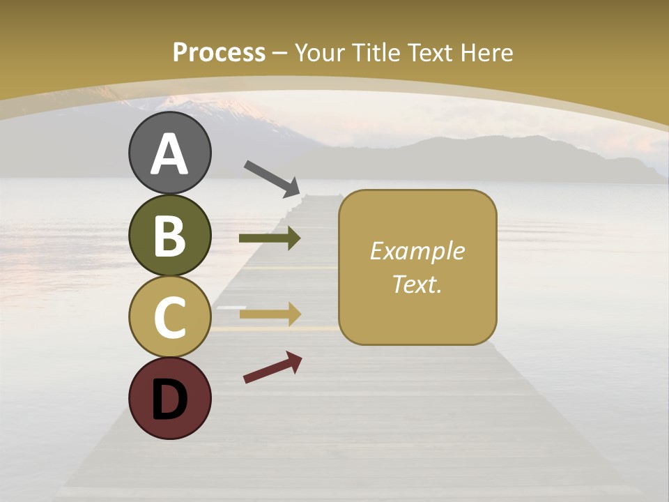 Plank Pier Extending Over Calm Water PowerPoint Template